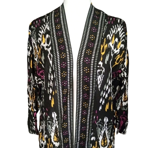 Loft Women's Long Line Ikat Print Kimono/ Topper Size XS / Small - Picture 5 of 9
